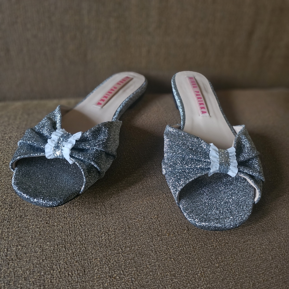 Minna Parikka Silver Flat Sandals Size 41